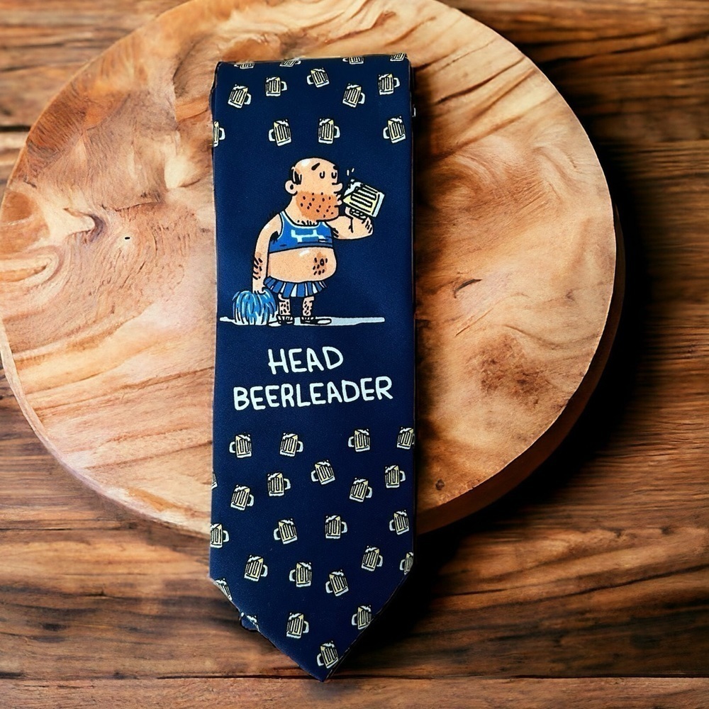 Shoebox Hallmark Head Beerleader Necktie Tie Mens Novelty Gag Funny Humor Silly